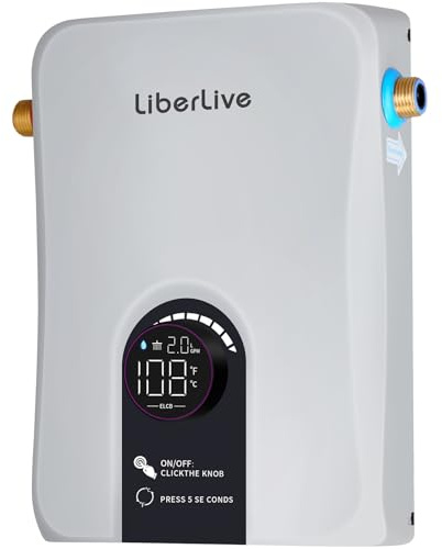 Electric Tankless Water Heater, 11kW 240V on Demand Instant Endless Electric Hot Water Heater for Residential Whole House Shower, Self-Modulating LED Display Knob Control, CSA Certified, Space Saving