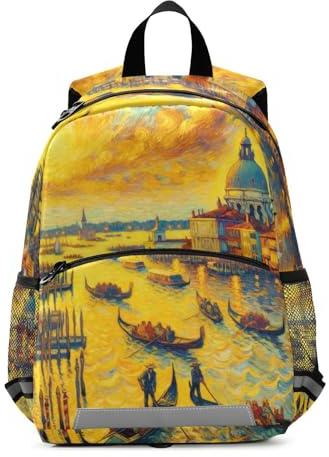 RPLIFE Venedig Ölgemälde Kleinkind Rucksack für Jungen und Mädchen, Mini kleine Kinder Rucksäcke Kindergarten Rucksäcke