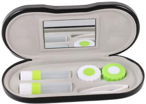 OATIPHO 2-in-1 Eyeglass and Lens Case Plastic Double Sided Portable Travel Kit for Contacts and Glasses with Scratch-Resistant Inner Lining