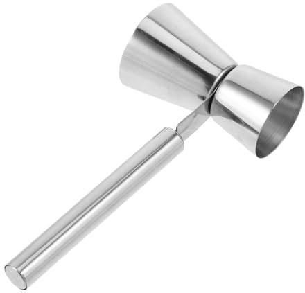 BIUDECO Stainless Steel Double Cocktail Jigger with Ergonomic Handle Accurate Wine Measuring Cup for Spirits Professional Bar Measure Tool for Consistent Drink Pouring and Mixology