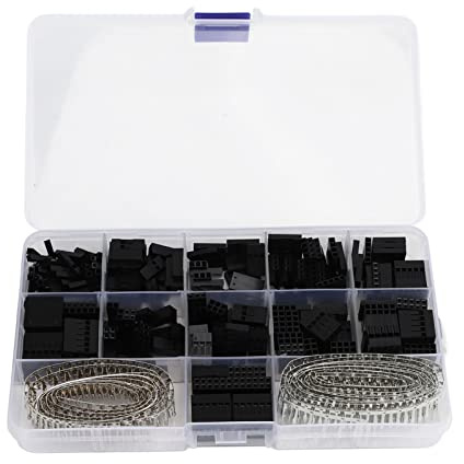 Fafeicy 620pcs Männlicher Weiblicher Kabelstift -Stecker Kit, Kunststoffkupfer Crimp Pin Klemmen mit Speicherbox für Elektronik und Leiterplatten