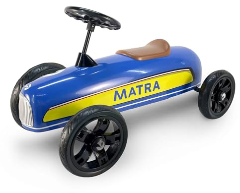 TURBO CHALLENGE - Retro-Laufauto Matra - Vintage - 119363 - Freilauf-Räder - Blau - 30 kg Max - Metall - Offizielle Lizenz - Kinder-Spielzeug - Geschenk - Geburtstag - Dekoration - Ab 18 Monaten