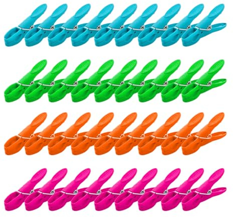 Pegs for Washing Line, 36PCS Colored Clothes Pegs with Non Slip, Strong Grip Laundry Clips with Durable Spring, Plastic Pegs for Home/Garden/Outdoor