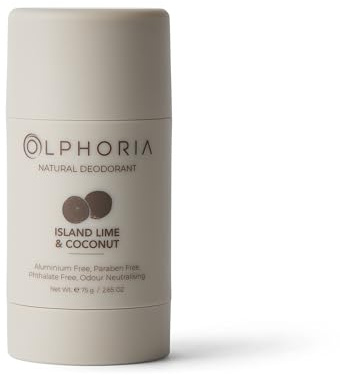 Olphoria ISLAND LIME & COCONUT Natural Deodorant Stick 75g | Niche Perfume-Grade Fragrance | Lime, Coconut & Jasmine | Zinc Ricinoleate Odour Control | Shea Butter & Coconut Oil | Aluminium-Free