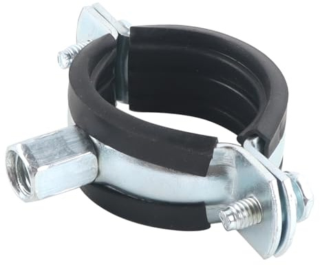 SYLEN Galvanized Metal Pipe Clamp 40mm 2mm Thick 38-43mm Rubber Lined Clip