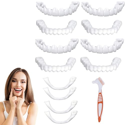 BIVYAX 3 Paia Faccette Dentali Professionali, Denti Finti da Applicare da Soli Universali Superiore e Inferiore, Soluzione Pratica per Denti Cattivi e Imperfetti, Clip Dentali per Uomini e Donne