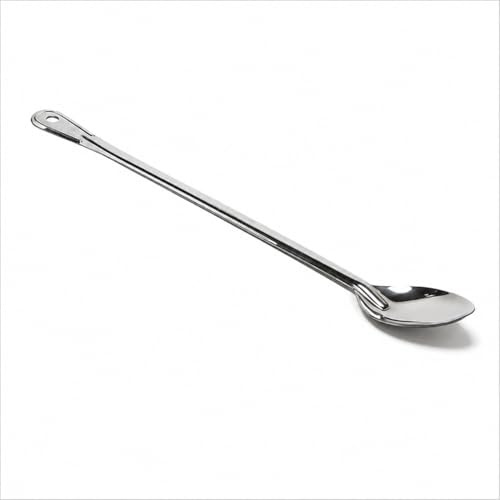Stainless Steel Long Handle Cooking Spoon 53cm Heavy Duty Catering Serving Ladle Metal Stirring Spoon for Curry Biryani BBQ Kitchen Restaurant Buffet Cooking Mixing Commercial Utensil Use and Home