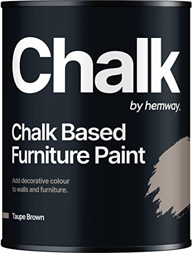 Hemway - Chalk Based Furniture Paint - Taupe Brown 1 L | Chalky Matt Shabby Chic Finish for Interior & Exterior Home Decor | Quick Dry & All-in-one