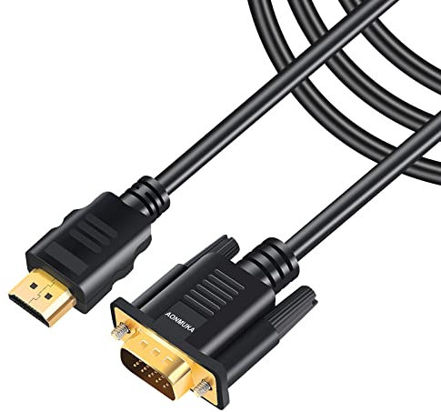 JOPHEK Cavo HDMI a VGA da 1,8 m, supporto 1080P per convertire il segnale collega un PC desktop, DVD, laptop con porta HDMI un monitor, proiettore, HDTV con porta VGA