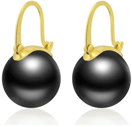 Huge Tomato Perlenohrringe, Ohrhänger mit Perlen, 14mm große Perlenohrringe mit Sterlingsilber, 14K Gold überzogener Verschluss, elegantes Geschenk für Frauen