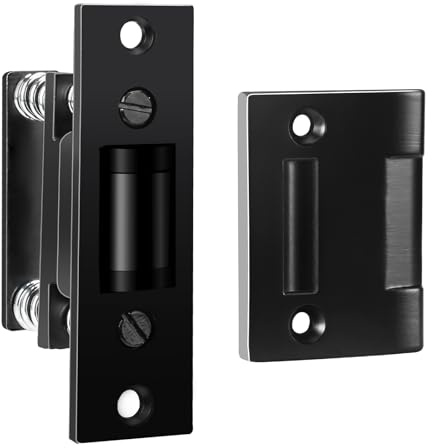 HOMOTEK Chiusura a rullo per porta, in nylon solido resistente con faccia in lega di zinco, tensione a molla, nero, 1 confezione