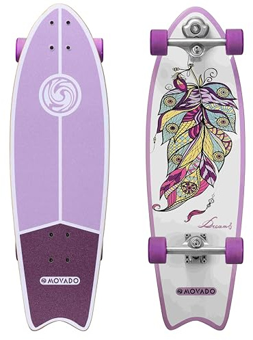 STAR SCOOTER Planche à Roulette Surf Skateboard Longboard Vintage Cruiser High Speed Kugellager ABEC-11 Komplett Unisex | Rose