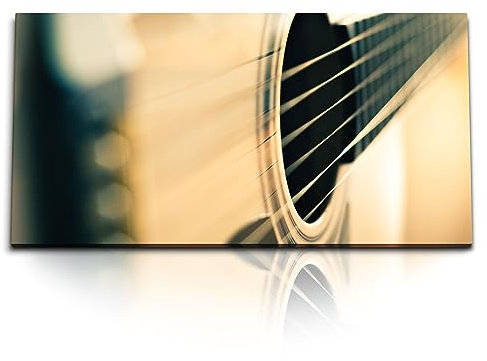 Paul Sinus Tableau mural 120 x 60 cm Guitare acoustique – Harmonie sonore et musique à la perfection. Un gros plan d'une guitare acoustique.
