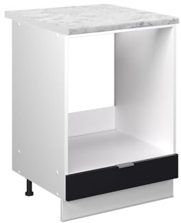 Vicco Herdumbauschrank Fame-Line, Schwarz gestreift, 60 cm, AP Marmor, zur Kombination mit weiteren Modulen der Fame-Line Serie