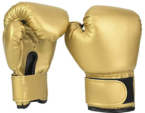 Boxningshandskar, Punschhandskar för Barn Boxningshandskar i PU-läder Barn Sandsäck Stansning Sparring Träningsvantar för 3-10 år (Guld)