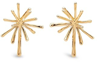 SINGULARU Pendientes Mujer Nova Acero Baño Oro | Latón con baño de oro de 18kt aporta elegancia con brillo de circonitas.