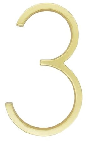 Numeri civici Numeri di porta grandi, 12,7 cm × 8 cm/5'' × 3,15'' Numero civico galleggiante dorato in ottone satinato Numeri di indirizzo della porta di casa, for targhe digitali for esterni della ca