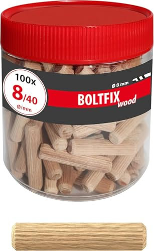 TOX Holzdübel Boltfix M wood 8x40 mm, Riffeldübel aus massiver Buche, 100 Stk., 015200141