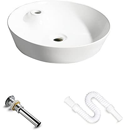 JKJZSALJ Lavandino Compatto in Pietra E Resina per Bagno - Lavandino Rettangolare da Appoggio - Foro per Rubinetto Singolo - 17,32* 17,32* 4,72 - Solo Lavabo per Bagno