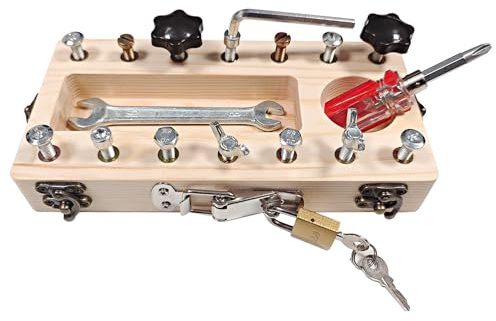 JurciCat Giochi montessori cassetta attrezzi bambini set Cacciavite Cassetta degli Giocattoli in legno Giocattoli educativi Regali adatti a bambini e bambine