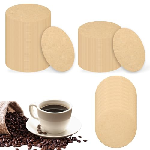 600pcs Unbleached Coffee Filter Papers 6.4cm, Round Replacement Filters Compatible with Aerobie Aeropress Coffee and Espresso Makers, Natural Brown Coffee Filter Papers for Daily Brewing
