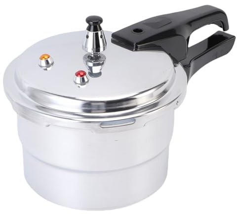 Sxhlseller Autocuiseur en Aluminium 3 L avec Support à Vapeur, Marmite Antidéflagrante Rapide pour Cuisinières à Gaz et à Induction, Batterie de Cuisine Sûre pour les Repas de Famille