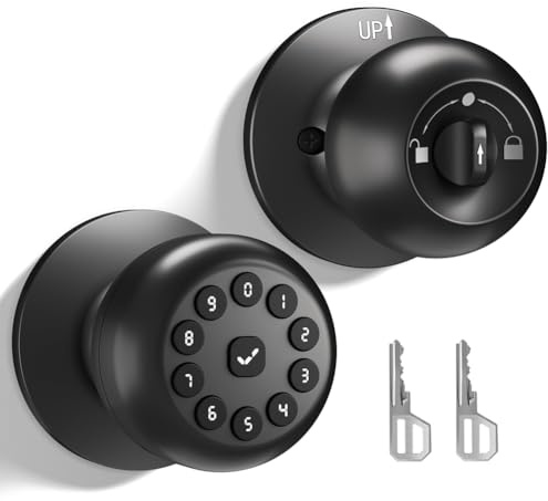 MCMILEE Maniglia per Porta Intelligente con Serratura, Serratura per Porta D'Ingresso Chiave, Serrature per Porta Intelligenti con Tastiera, Blocco Automatico
