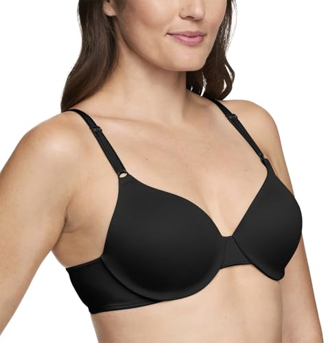Warner's Women's T-Shirt Bra, Parent, Black, 36 D