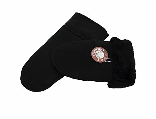 Reissner Lammfelle warme Merino Lammfell Fäustlinge Faust Handschuhe für Damen und Herren HDS-FAUST1 in beige, braun und schwarz