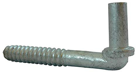 J Bolt Hinge: 5/8 x 6 Long Screw-in lag Bolt Hinge for Chain Link Fence ~ Easy Install, Heavy Duty Screw Hook and Eye Male Hinge ~ Gate Post Side Hinge Bolt ~ Pin Hinge Lag-Bolt.