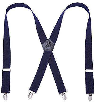 KANGDAI Herren Hosenträger Mit 4 Clips - Heavy Duty Braces Mit Starken Metall Clips, Verstellbar Und Elastisch