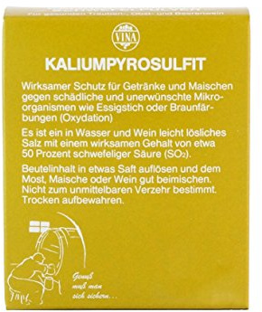 Vina Kaliumpyrosulfit 10x10 Gramm, Kaliumdisulfit, Schwefelpulver