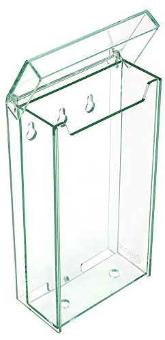 Prospektbox Echtglas-Optik Din Lang wetterfest, Außen mit Deckel, aus Acryl | Wetterfeste Outdoor Flyerbox, Durhcishtige Frontseite , DIN Lang Format 10x21 / 10,5x21 / zur Wandmontage