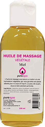 Purespa | Huile de massage moments intimes parfum MIEL - 100ml- idéale pour un massage sensuel et enivrant,