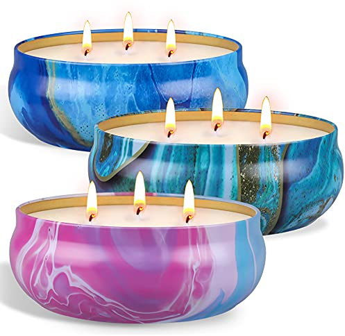 Citronella kerzen Groß Outdoor 3x60Std, OFUN 3 Stücke 3 dochte Kerze mit citronella öl & natürliche Sojawachs für Garten Picknick Terrasse Party Grill Indoor- perfekt Sommergeschenk