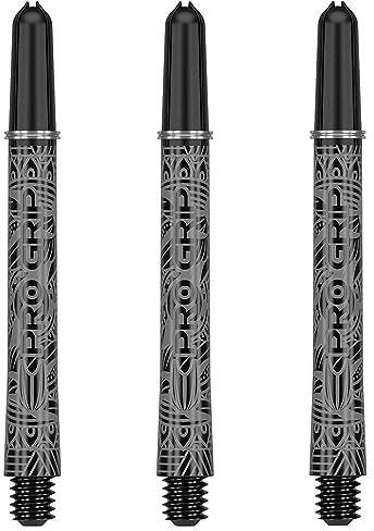 Target Darts Ink Pro Grip Schäfte Shaft mit Aluminium Ring (Schwarz, Kurz)