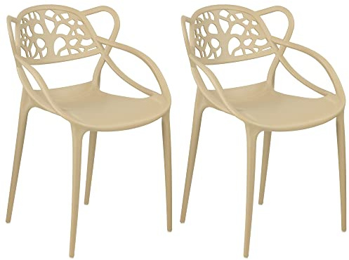 Totò Piccinni Sedia INFINITY TIMBER in Polipropilene Moderna Design Impilabile (Sabbia, 2)