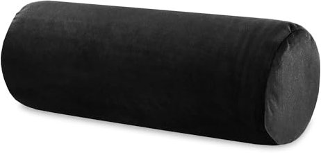 Totsy Baby Nackenrolle mit Bezug Yoga Bolster Knierolle Lagerungsrolle Velvet 40x15 cm - Nackenkissen Kissenrolle Yogabolster Kniekissen Zierkissen und kleines Kissen Lange Rolle Schwarz