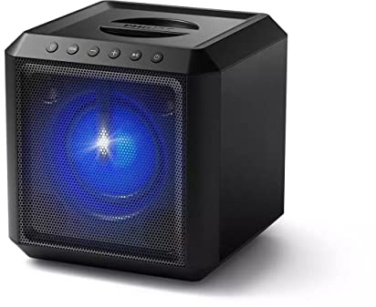Philips Audio TAX4207/10, 2.1, Haut-Parleur de fête sans Fil Bluetooth, 12 Heures de Lecture, Lien de fête sans Fil, Lumière de fête Clignotante, 100 W de Puissance de Sortie, Noir