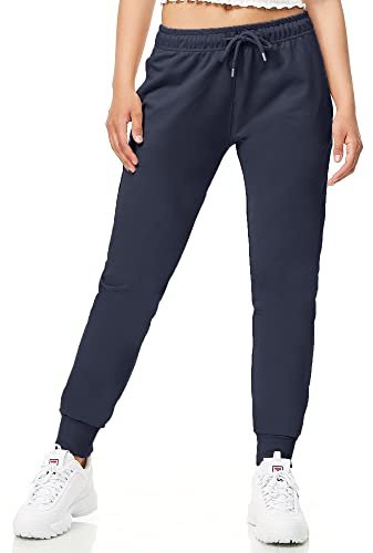 ROSS CAMP Pantaloni Sportivi Donna Cotone, Pantaloni della Tuta Estivi per Yoga e Fitness Moderni e Comodi a Vita Alta (Blu Navy, M)