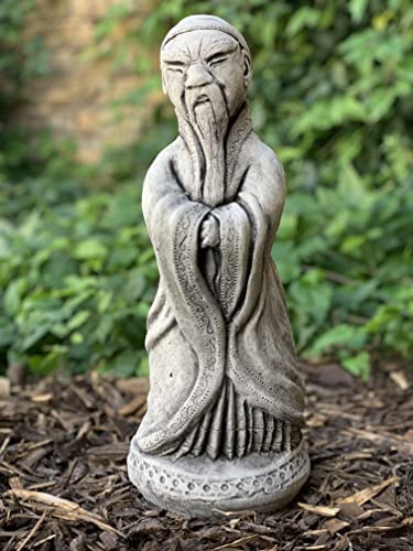 Wise man sculpture Old man figurine Chinese man ornament Traditional chinese man Garden man decoration Thinking man statue Religious totem Chinese man statue Large female statue Stone female ornament