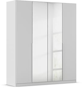 Rauch Möbel Alabama, Kleiderschrank, Farbe Seidengrau, Breite 181 cm | Schrank, 4-türig, mit Spiegel, Zubehör Premium, für Schlafzimmer, Kinderzimmer, Garderobe, Flur