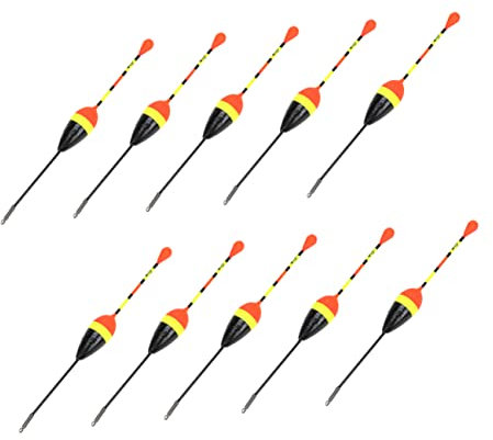 Toddmomy 10pcs Fishing Floats Bobbers Foam Crucian Carp Float Fishing Tackle Tool 1.2g Plastic Buoy for Sea and Carp