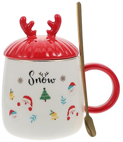 BESTonZON Weihnachtsbecher Kreativer Keramikbecher Wasserbecher Keramik-wasserbecher Trinkbecher Mit Weihnachtsmuster Für Milch Kaffee Tee Wasser