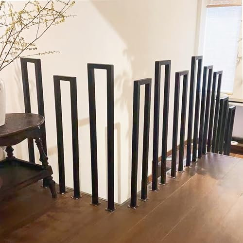 Ogimeka Ringhiera per Scale Interne, Corrimano per Scale Interne a Forma di U, Ringhiera a U, Corrimano Scale per Ville, Balconi, Corridoi, Appartamenti, Interni (95x20cm, Nero)