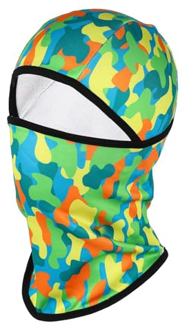 Fadcaer Passamontagna da sci per bambini, caldo, termico, antivento, con cappuccio, maschera sotto il casco, passamontagna per ragazzi e ragazze, sci, ciclismo, corsa, Camouflage a, Taglia unica