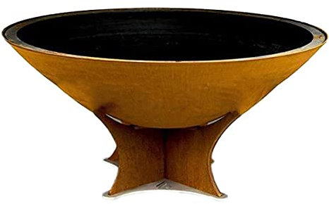 WipeO Große Feuerstelle, Brazier-Heizung aus rostigem Cortenstahl, multifunktionale Campingschüssel, für Hinterhof, Camping, Picknick, Lagerfeuer, Garten (50 cm)