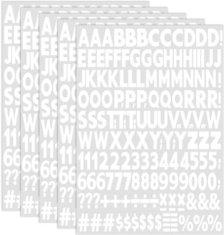 Iron on Letters White, 5 Sheets Iron on Letters for Clothes 1 Inch Heat Transfer Numbers and Alphabets for Clothing Sports T Shirt