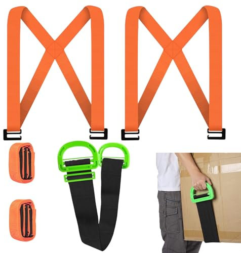 JOLIGAEA Tragegurte Umzug, 2 Persone Tragegurt, Transportgurt, Hebe und Tragesystem, Transportgurt Doppelschultergurt, Verstellbare Hebegurte para Bewegen von Möbel, Waren, Haushaltsgeräten