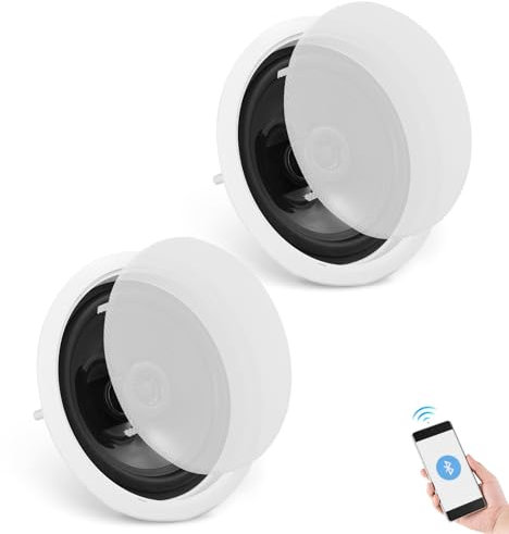 VEVOR Altoparlanti da Soffitto Bluetooth da 162 mm, 150 W, Sistema Altoparlanti da Incasso a Soffitto e da Incasso con Impedenza 8Ω Sensibilità 89 dB, Casa Cucina Soggiorno Esterne Coperte 2 Pezzi